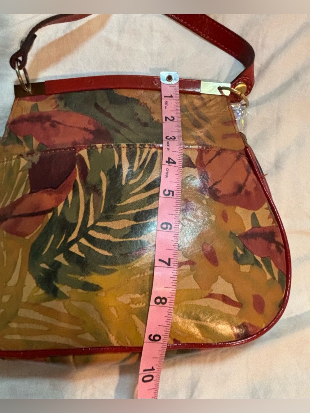 ✨ Patricia Nash Leather Crossbody Floral Leaf Print / Boho Luxe✨ - Picture 9 of 16